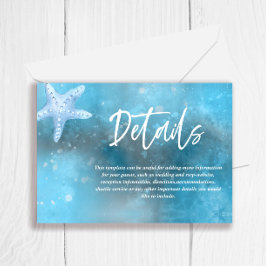 Deep Blue Sea Summer Wedding Card RSVP Karte