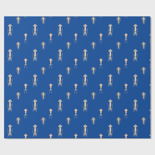 Deep Blue Sea Tintenfisch Muster Geschenkpapier (Flach)