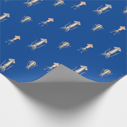 Deep Blue Sea Tintenfisch Muster Geschenkpapier (Ecke)