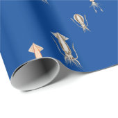 Deep Blue Sea Tintenfisch Muster Geschenkpapier (Rolleneckpunkt)