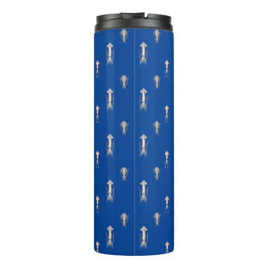 Deep Blue Sea Tintenfisch Muster Thermosbecher (Rückseite)