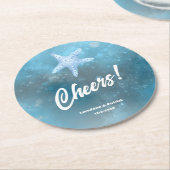 Deep Blue Sea Wedding  Runder Pappuntersetzer (Angewinkelt)