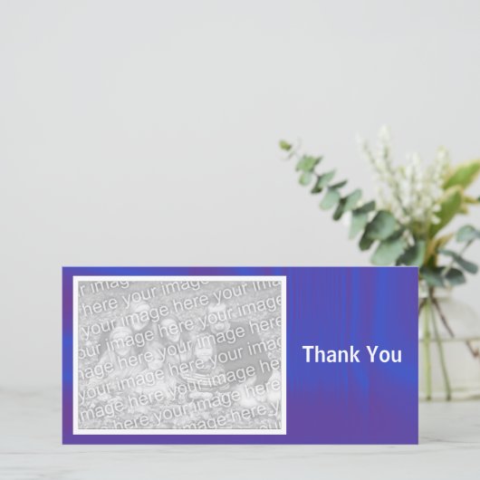 Deep Blue Shadowed Dankeskarte (Stehend Vorderseite)