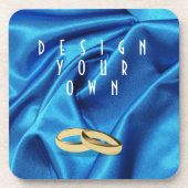 Deep Blue Silk Effect Wedding Drink Untersetzer (Vorderseite)