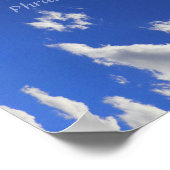 Deep Blue Sky White Fluffy Wolken, Foto Poster (Ecke)