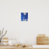 Deep Blue Sky White Fluffy Wolken, Foto Poster (Küche)