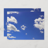 Deep Blue Sky White Fluffy Wolken, Foto Postkarte (Vorne/Hinten)