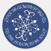 Deep Blue Snowflake Stickers (Vorderseite)