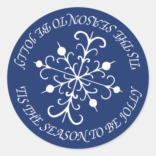 Deep Blue Snowflake Stickers (Vorderseite)
