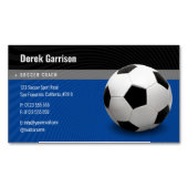 Deep Blue Soccer | Sportlehrer Magnetische Visitenkarte (Vorderseite)
