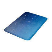 Deep Blue Starry Night Sky Badematte (Schrägansicht)