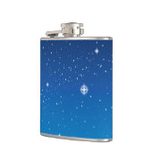 Deep Blue Starry Night Sky Flachmann (Links)