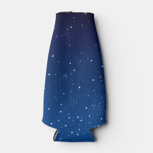 Deep Blue Starry Night Sky Flaschenkühler (Vorderseite)