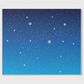 Deep Blue Starry Night Sky Geschenkpapier (Flach)