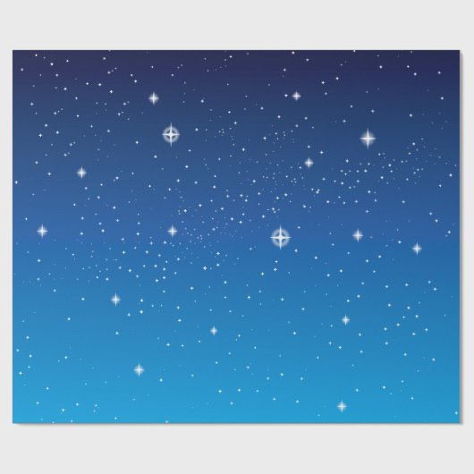 Deep Blue Starry Night Sky Geschenkpapier (Flach)