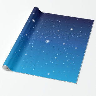 Deep Blue Starry Night Sky Geschenkpapier