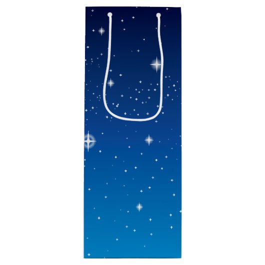 Deep Blue Starry Night Sky Geschenktüte Für Weinflaschen (Vorderseite)