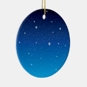 Deep Blue Starry Night Sky Keramikornament (Rechts)