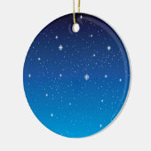 Deep Blue Starry Night Sky Keramikornament (Links)