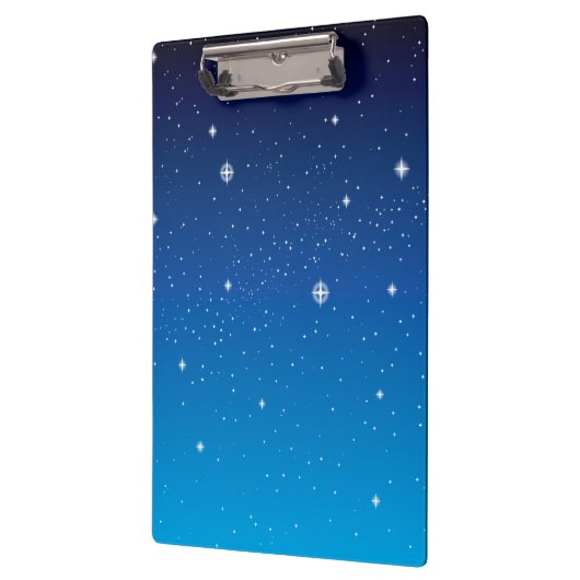 Deep Blue Starry Night Sky Klemmbrett (Links)