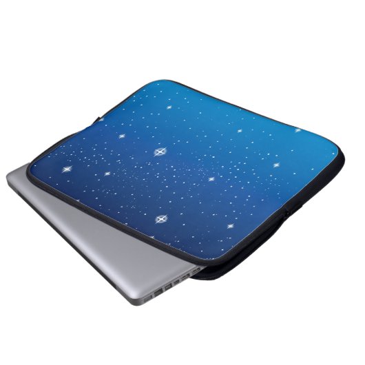 Deep Blue Starry Night Sky Laptopschutzhülle (Vorne Knopf)