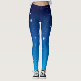 Deep Blue Starry Night Sky Leggings