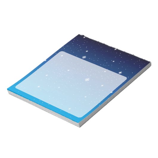 Deep Blue Starry Night Sky Notizblock (Rotiert)