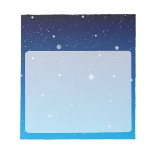 Deep Blue Starry Night Sky Notizblock