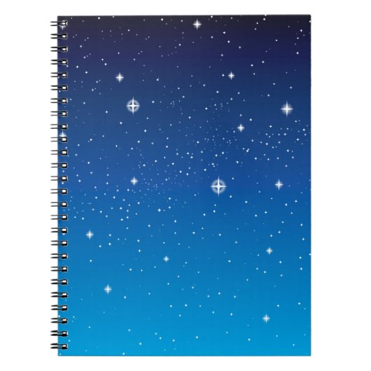 Deep Blue Starry Night Sky Notizblock (Vorderseite)