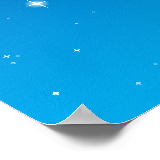 Deep Blue Starry Night Sky Poster (Ecke)