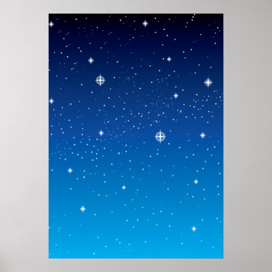 Deep Blue Starry Night Sky Poster (Vorne)