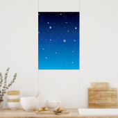 Deep Blue Starry Night Sky Poster (Küche)