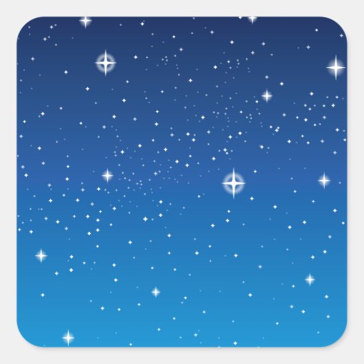 Deep Blue Starry Night Sky Quadratischer Aufkleber (Vorderseite)