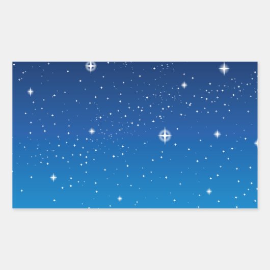 Deep Blue Starry Night Sky Rechteckiger Aufkleber (Vorderseite)