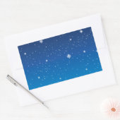 Deep Blue Starry Night Sky Rechteckiger Aufkleber (Umschlag)
