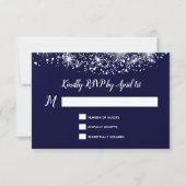 Deep Blue Starry Night Sky RSVP Karte (Vorderseite)
