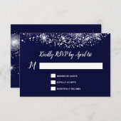 Deep Blue Starry Night Sky RSVP Karte (Vorne/Hinten)