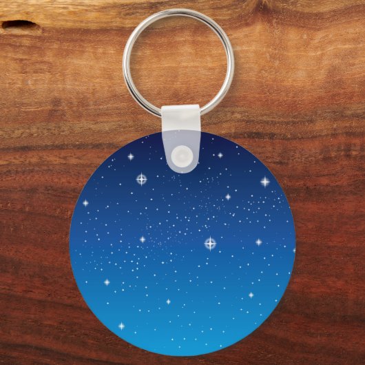 Deep Blue Starry Night Sky Schlüsselanhänger (Vorderseite)