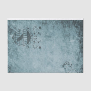 Deep Blue Steampunk Bird Cage gestört Seidenpapier