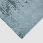 Deep Blue Steampunk Bird Cage gestört Seidenpapier (Ausschnitt)