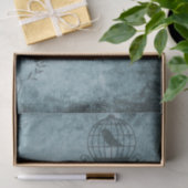 Deep Blue Steampunk Bird Cage gestört Seidenpapier (Geschenk)