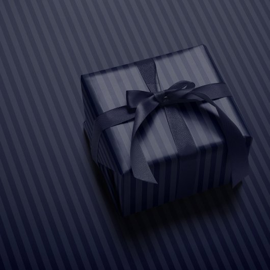 Deep Blue Stripe Wrapping Paper Geschenkpapier