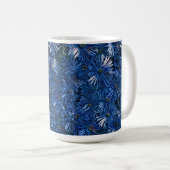 Deep Blue Stylized Blume Tee/Kaffee Tasse (VorderseiteRechts)