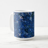 Deep Blue Stylized Blume Tee/Kaffee Tasse (Vorderseite Links)