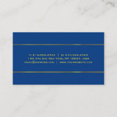 Deep Blue Template Gold Text Modern Elegant Cool Visitenkarte (Rückseite)