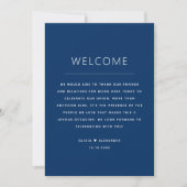 Deep Blue Timeline. Nautical Navy Wedding Schedule Einladung (Vorderseite)