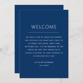 Deep Blue Timeline. Nautical Navy Wedding Schedule Einladung (Vorne/Hinten)