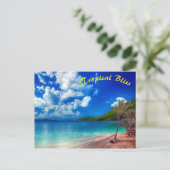 Deep Blue Tropical Island Bliss Postkarte (Stehend Vorderseite)