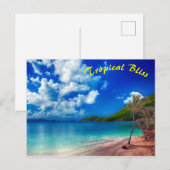 Deep Blue Tropical Island Bliss Postkarte (Vorne/Hinten)