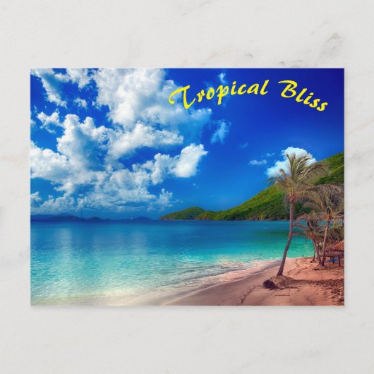 Deep Blue Tropical Island Bliss Postkarte (Vorderseite)